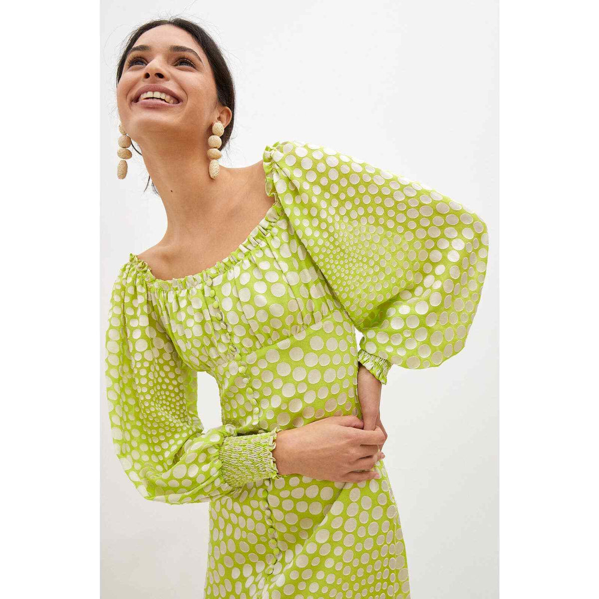 ANTHRO EXQUISE MERYL POLKA DOT MIDI DRESS - S UpScaleIT ANTHRO EXQUISE MERYL POLKA DOT MIDI DRESS - S UpScaleIT