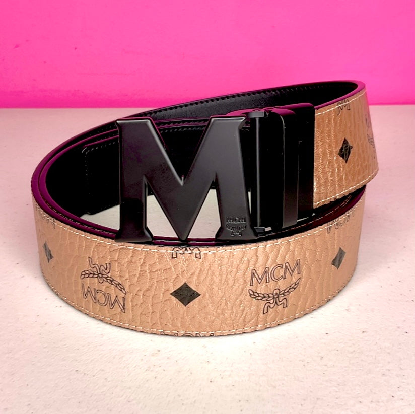 MCM, Accessories, Red And Black Mcm Designer Belt