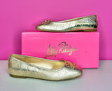 LILLY PULITZER PATINA GOLD BALLET FLATS - 9