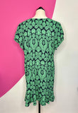 CABI PALMETTE GREEN FLOUNCE DRESS - XL