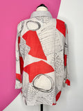 NEW MONA LISA CONFETTI PRINT BUTTON TOP - L