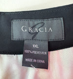 GRACIA COLORBLOCK PLEATED SHIFT DRESS - 1XL