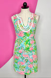 LILLY PULITZER FLAMINGO HARPER SHIFT DRESS- S