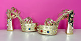 AZALEA WANG AKIRA LOLA JEWELED PLATFORM - 7.5