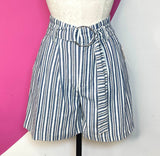 NEW FREE PEOPLE INDIGO STRIPE SHORTS - 0