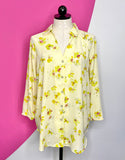 CABI GO TO YELLOW FLORAL BLOUSE - S/M