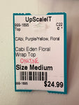 CABI EDEN FLORAL FAUX WRAP TOP - M