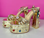 AZALEA WANG AKIRA LOLA JEWELED PLATFORM - 7.5