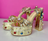 AZALEA WANG AKIRA LOLA JEWELED PLATFORM - 7.5