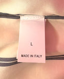 BRUNELLO CUCINELLI 100% SILK STRIPE TOP - L