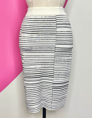 A.L.C. LYONS STRIPE INTARSIA KNIT SKIRT - XS