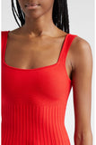 STAUD ELLISON RED ROSE MINI DRESS - S