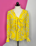 CABI REEF KNOT YELLOW ROPES BLOUSE - M
