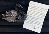 JOAN RIVERS BLACK SWAN PAVE CRYSTAL BROOCH
