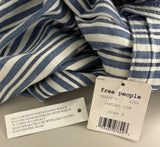 NEW FREE PEOPLE INDIGO STRIPE SHORTS - 0
