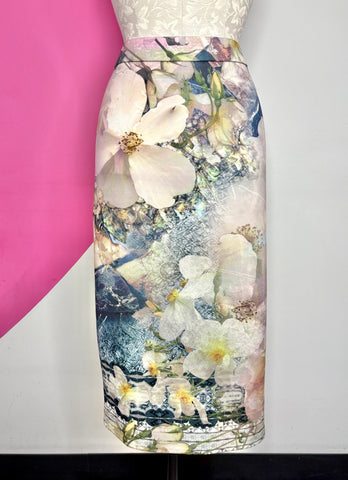 TED BAKER NEOPRENE SINDA MIDI SKIRT - 4/L