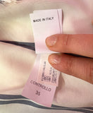 BRUNELLO CUCINELLI 100% SILK STRIPE TOP - L