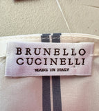 BRUNELLO CUCINELLI 100% SILK STRIPE TOP - L