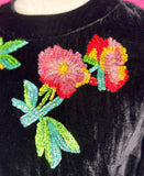 ALEXA CHUNG SEQUIN EMBELLISHED VELVET DRESS - 8