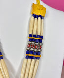 VINTAGE NATIVE BEADED BONE LEATHER CHOKER