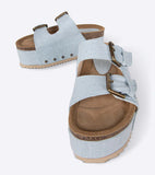 NEW INTENTIONALLY BLANK DENIM SANDALS - ALL SIZES