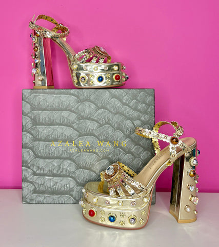 AZALEA WANG AKIRA LOLA JEWELED PLATFORM - 7.5