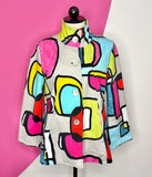 ART BY DOLCEZZA ABSTRACT TOP + JACKET (2PC) - S/M