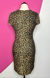 RONNY KOBO KAITLYN LEOPARD MINI DRESS - S
