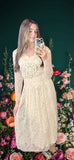 VINTAGE JESSICA MCCLINTOCK PRAIRIE LACE DRESS - 6