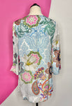 NEW SOFT SURROUNDING BLUE FLORENT TUNIC - S