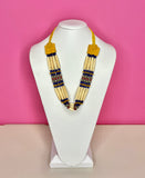 VINTAGE NATIVE BEADED BONE LEATHER CHOKER