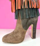 DALIA JIMMY CHOO FRINGE FOX BOOTS - 39/9
