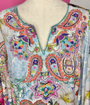 NEW SOFT SURROUNDING BLUE FLORENT TUNIC - S