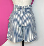 NEW FREE PEOPLE INDIGO STRIPE SHORTS - 0