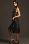 ANTHROPOLOGIE LACE & SATIN SLIP DRESS - L