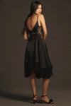 ANTHROPOLOGIE LACE & SATIN SLIP DRESS - L