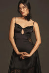 ANTHROPOLOGIE LACE & SATIN SLIP DRESS - L