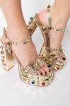 AZALEA WANG AKIRA LOLA JEWELED PLATFORM - 7.5