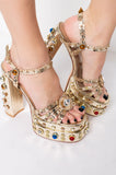 AZALEA WANG AKIRA LOLA JEWELED PLATFORM - 7.5