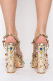 AZALEA WANG AKIRA LOLA JEWELED PLATFORM - 7.5