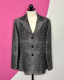 MISOOK KNIT CROCO PRINTED BLAZER - L