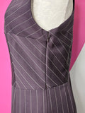 BOTTEGA VENETA AUBERGINE PINSTRIPE DRESS - 44/M