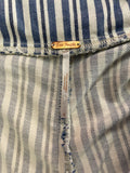 NEW FREE PEOPLE INDIGO STRIPE SHORTS - 0