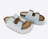 NEW INTENTIONALLY BLANK DENIM SANDALS - ALL SIZES
