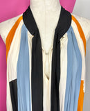 GRACIA COLORBLOCK PLEATED SHIFT DRESS - 1XL