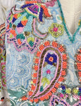 NEW SOFT SURROUNDING BLUE FLORENT TUNIC - S