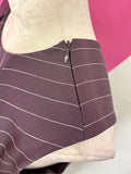 BOTTEGA VENETA AUBERGINE PINSTRIPE DRESS - 44/M
