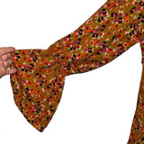 CABI BURNISHED BELL SLEEVE BLOUSE - S