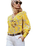 CABI REEF KNOT YELLOW ROPES BLOUSE - M