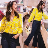 CABI REEF KNOT YELLOW ROPES BLOUSE - M